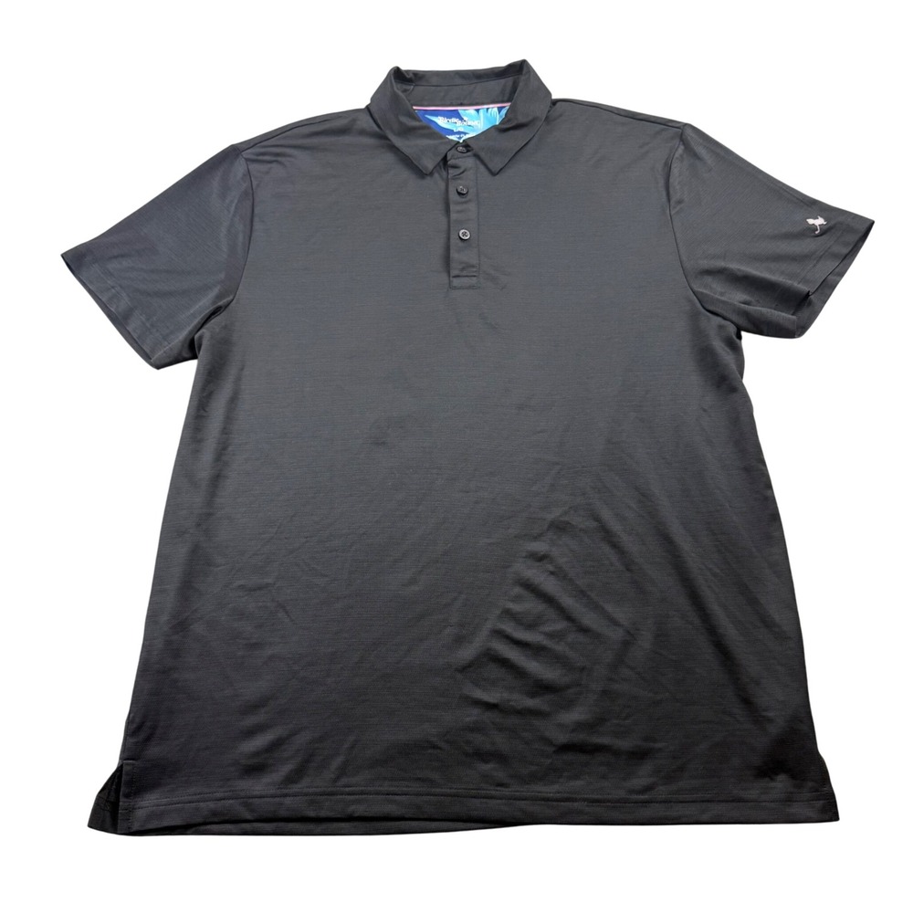 Birdie Bound Mens Size L Black Solid Golf Athletic Polo Shirt - Picture 1 of 6